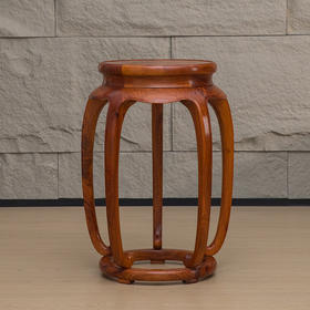 红木彭牙鼓腿五足带托泥香几