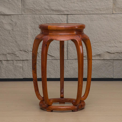 红木彭牙鼓腿五足带托泥香几 商品图0