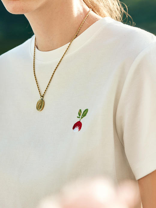 OLrain欧芮儿法式短袖T恤女夏季2023年新款宽松时尚刺绣薄款上衣 商品图1