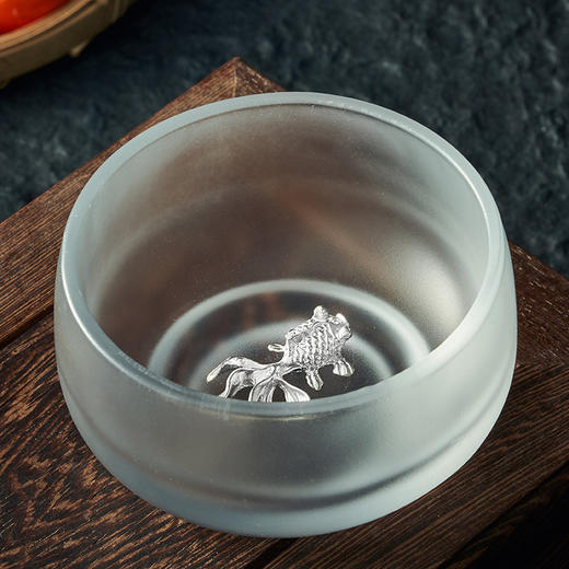 【日用百货】-镶银琉璃茶杯主人杯单杯盏杯功夫茶具 商品图1