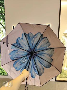 蕉下双层小黑伞遮阳伞经典大花黑胶防晒伞女晴雨两用雨伞UPF50+ 1件装