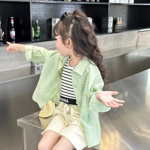 女童防晒衬衫夏装新款洋气韩版亲子装衬衣轻薄款儿童空调衫外套潮_HLY 商品图7