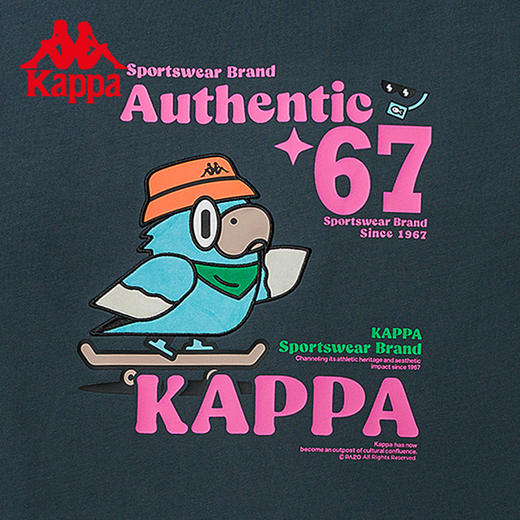 Kappa卡帕运动短袖2023新款男图案印花T恤纯棉休闲圆领半袖夏多色 商品图4