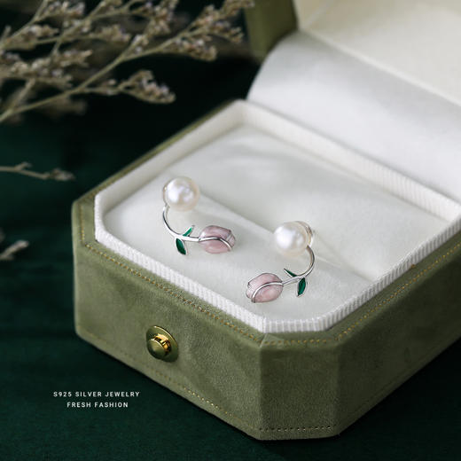 【采曼】S925银淡水珍珠郁金香耳饰【YXS-E3191】2305 商品图3