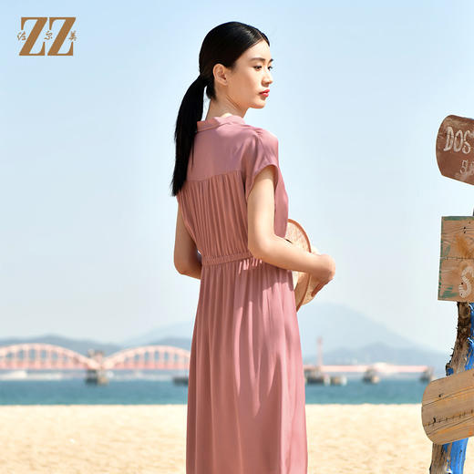 佐尔美夏季新款 休闲时尚无袖桑蚕丝真丝连衣裙女E32LS42 商品图4