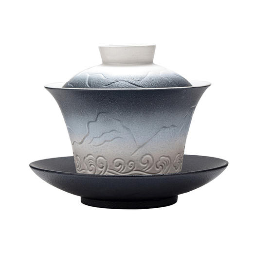 【日用百货】-渐变山海行三才盖碗茶杯单个家用陶瓷 商品图4