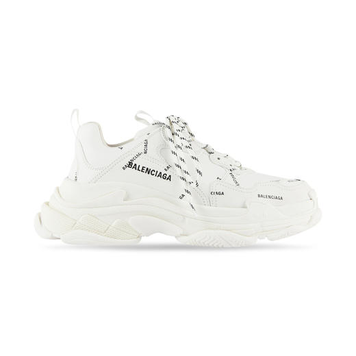 BALENCIAGA 巴黎世家 男士 TRIPLE S ALLOVER LOGO 老爹鞋运动鞋 白色 536737 W2FA1 9010 商品图0