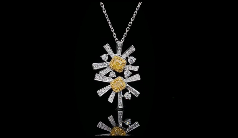 「烟花」黄钻项链