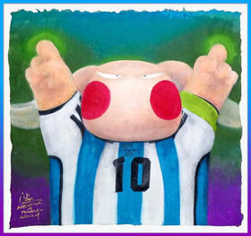 沈延《梅西：不止胜利，梅开二度》原作