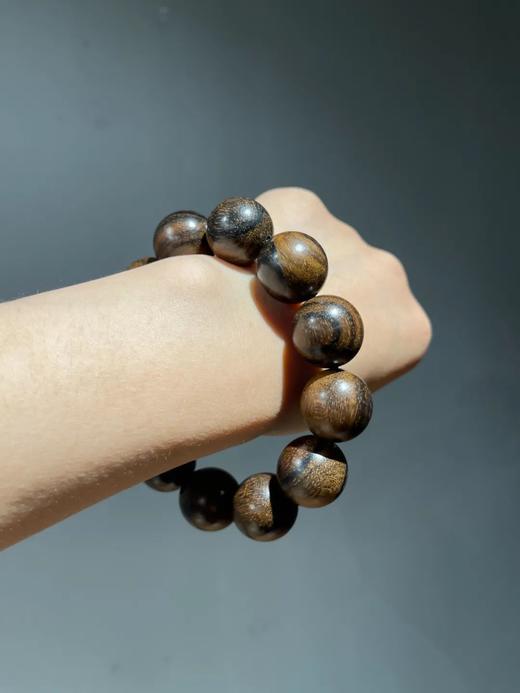 东帝汶虎皮沉香大珠手链，顺丰包邮 商品图12