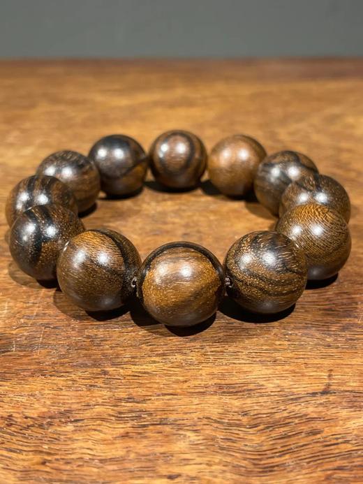 东帝汶虎皮沉香大珠手链，顺丰包邮 商品图0