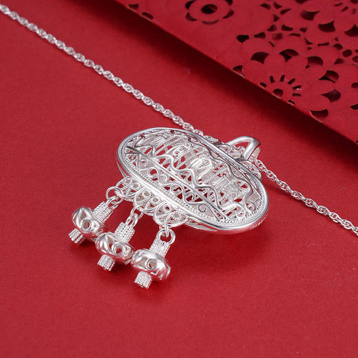 子佩集S990银功名灯吊坠【ZGMD】花丝功名灯(不含链)2305 商品图7