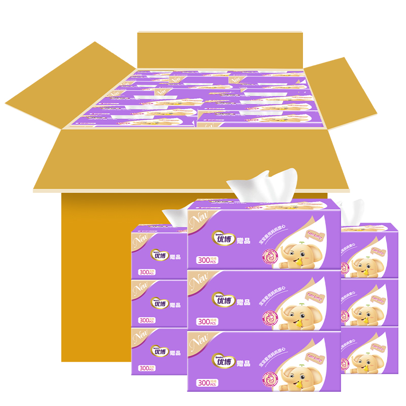优博抽取式面巾纸 整箱装