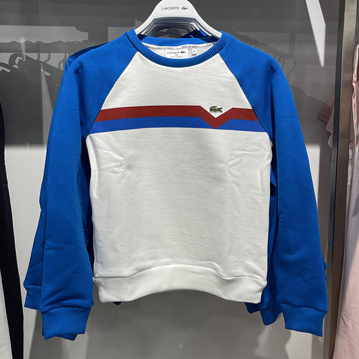 法国产 Lacoste/法国鳄鱼 女圆领刺绣标插肩袖套头长袖卫衣SF7093 商品图1