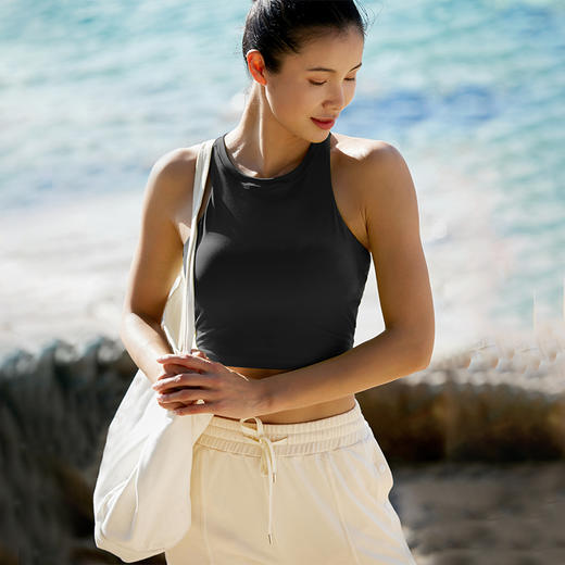 【裸感】中强度-露背抽绳一体式胸垫运动背心 商品图4