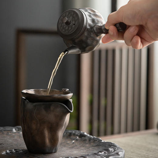 粗陶复古茶具套装陶瓷功夫茶具套装家用简约办公茶壶茶杯茶盘盖碗 商品图7