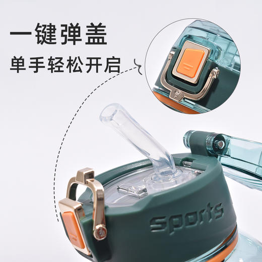 方形水杯女夏季创意弹跳运动网红杯带吸管上学专用850mL YXRY60125 商品图4