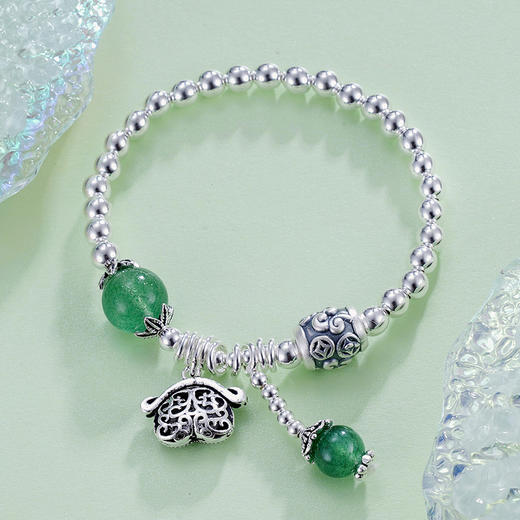 子佩集S925银【财源滚滚】手串【TSB0001-19】绿玉髓手链2305 商品图3