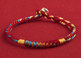 五彩绳手链，手工编织，传统工艺，小清新手绳