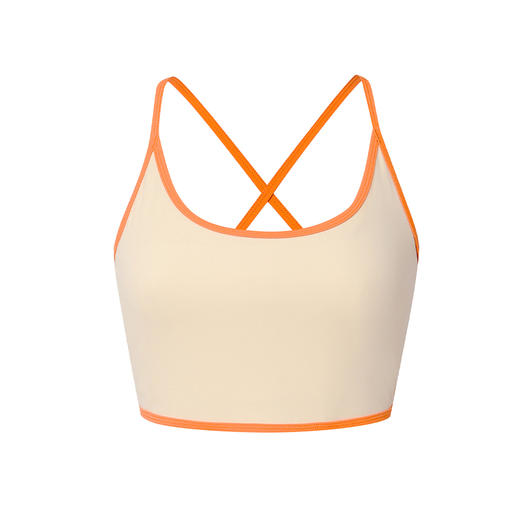 【高弹裸感】中高强度-拼边细肩带带胸垫运动背心胸衣 商品图4