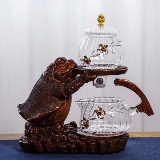 创意元宝金蟾全自动茶具抖音家用摆件创意玻璃懒人泡茶器套装送礼 商品图4