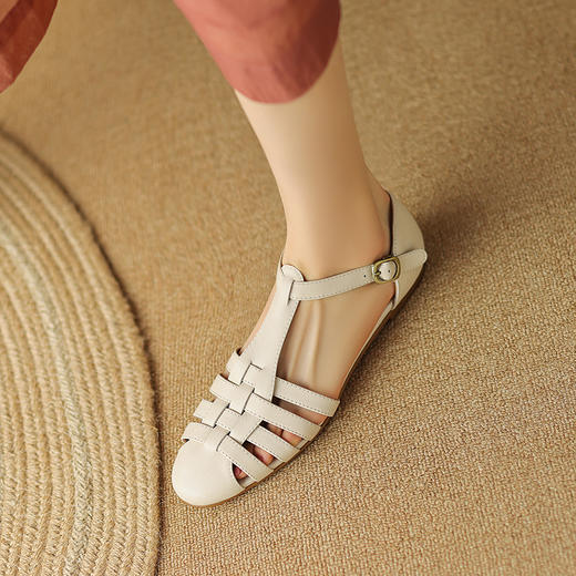 柔软不磨脚，里外全头层包头罗马鞋KMN-1101 商品图4