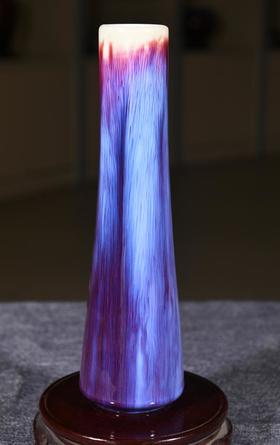 彩色丝毛釉花插瓶