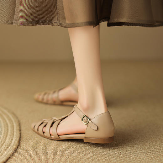 柔软不磨脚，里外全头层包头罗马鞋KMN-1101 商品图1