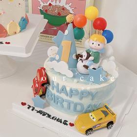 小王子生日帽款蛋糕（车车颜色随机搭配）-低糖处理无添加