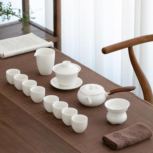 羊脂玉轻奢功夫茶具高档家用办公室德化白瓷茶壶茶杯盖碗整套礼盒 商品图7