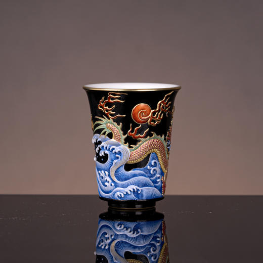 黑地描金珐琅龙腾四海闻香杯 商品图2