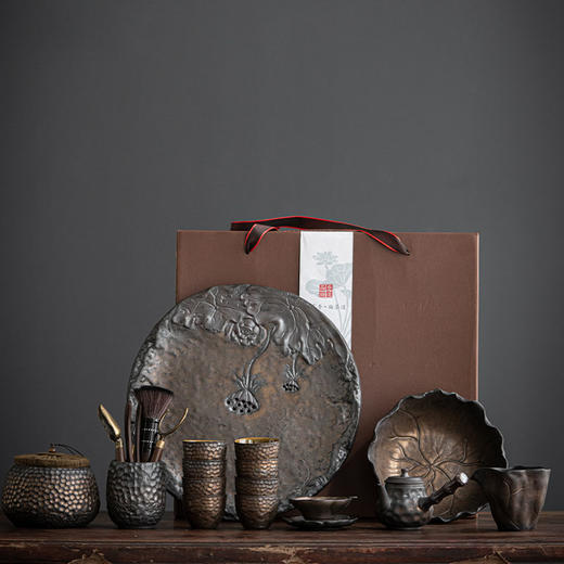 粗陶复古茶具套装陶瓷功夫茶具套装家用简约办公茶壶茶杯茶盘盖碗 商品图1