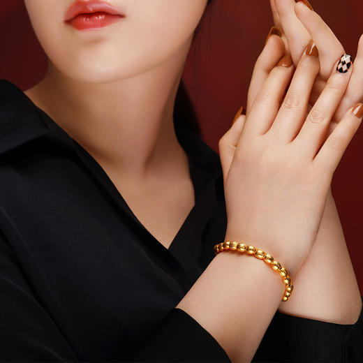 宫匠造办 宫廷福佑 宫廷五线菩提（24颗）黄金手串 商品图5