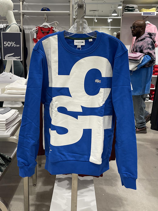 Lacoste/法国鳄鱼 男士圆领纯棉刺绣标撞色印花长袖卫衣 SH0233 商品图1