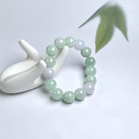 翡翠单圈手串-双色圆珠