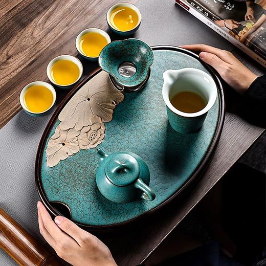 沉上茶具套装绿松石釉老式中式复古家用整套茶壶茶杯组带茶盘 商品图1