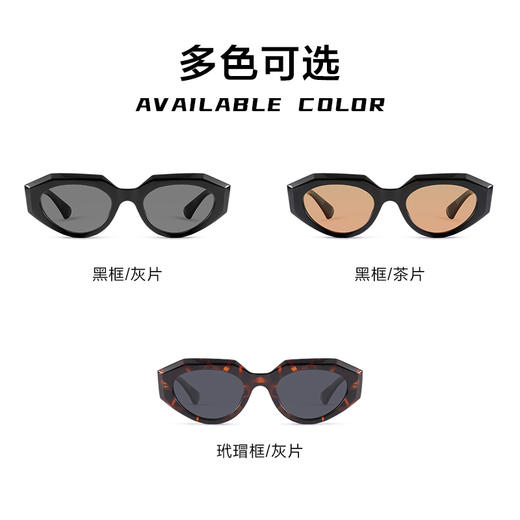 普莱斯太阳镜LY2301 修颜不挑脸 偏光超黑 不规则型框 三色可选 商品图8