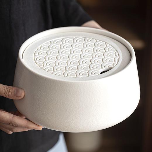 圆型陶瓷日式简约茶台大容量蓄水茶盘办公室家用会客功夫茶具茶托 商品图1