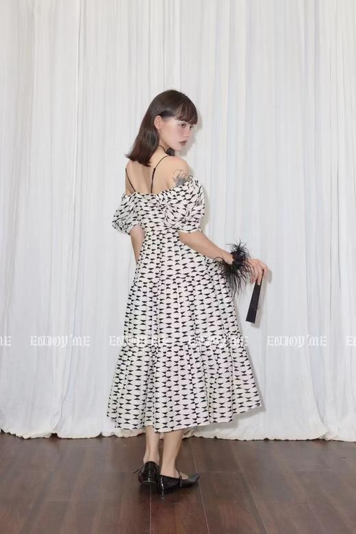 【门店同款】夏季黑白格纹花连衣裙 150751230 商品图3