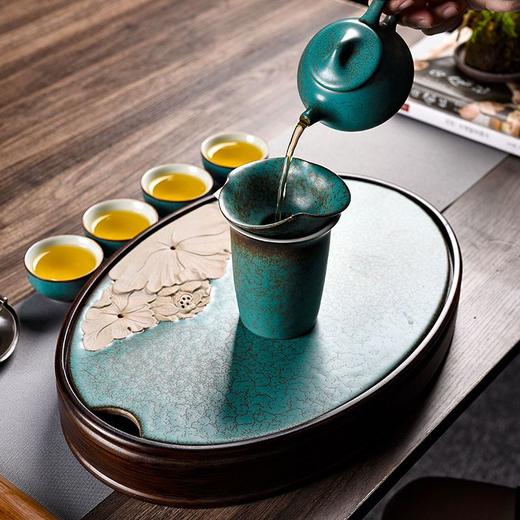 沉上茶具套装绿松石釉老式中式复古家用整套茶壶茶杯组带茶盘 商品图9