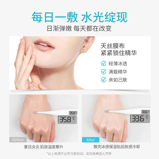 【限时大促！拍1发5】1盒5片！荣晟透明质酸钠冰感保湿贴 晒后舒缓 冰感修护 保湿补水 靓颜嫩肤 商品图3