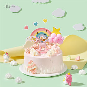 独角兽奶油蛋糕，可选1.5/2.5/3.5/6磅-冰淇淋口味仅限深圳广州佛山可选