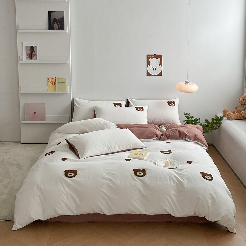 全棉满版毛巾绣四件套