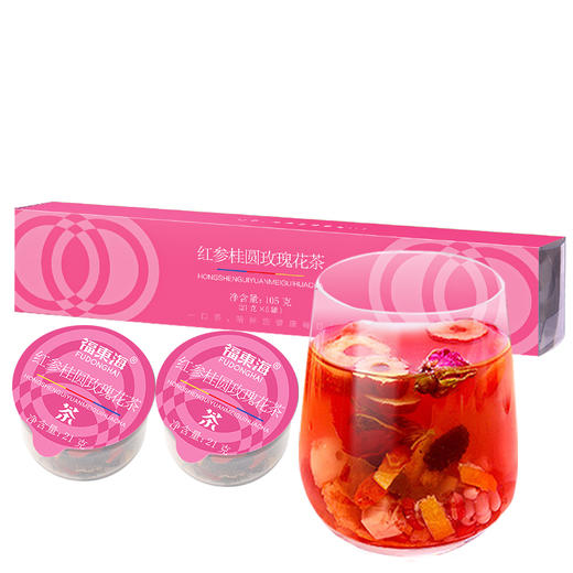 福东海 红参桂圆玫瑰花茶105克（21g*5罐） 玫瑰 花茶叶养生茶女人茶花草组合小罐茶 商品图0