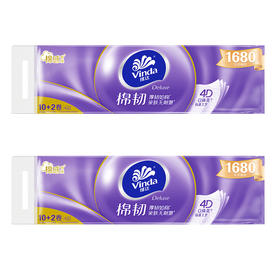 【官方包邮】维达棉韧亲肤无刺激无芯卷纸4层140克×24卷 立体美长棒（新旧包装随机发货）