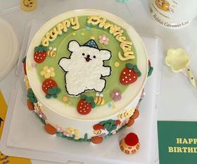 多款式~线条狗手绘卡通蛋糕-低糖处理无添加