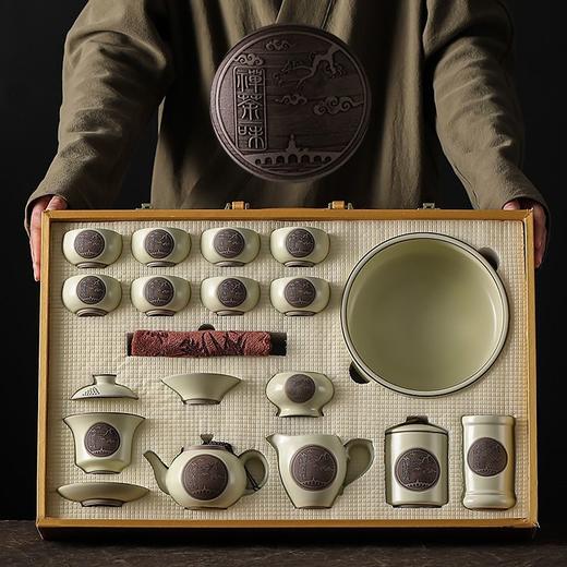 汝窑功夫茶具套装家用陶瓷开片泡茶壶茶杯茶盘办公室轻奢礼盒 商品图0