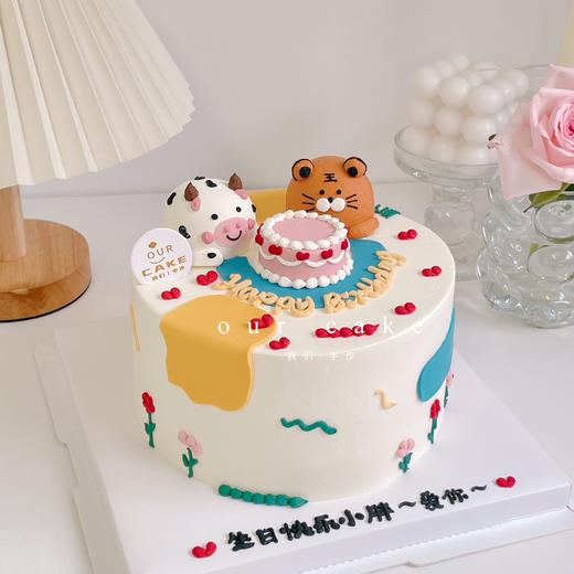 油画风/立体小动物熊兔狗kitty情侣卡通蛋糕-低糖处理无添加 商品图6