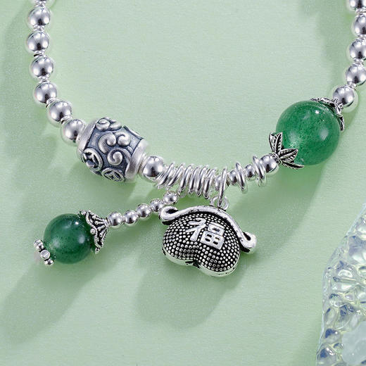 子佩集S925银【财源滚滚】手串【TSB0001-19】绿玉髓手链2305 商品图1