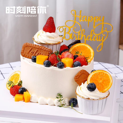 森系水果纸杯 动物奶油生日蛋糕 商品图0